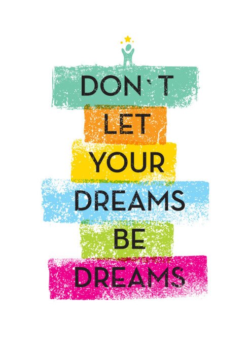 Poster Typografische inscriptie over dromen