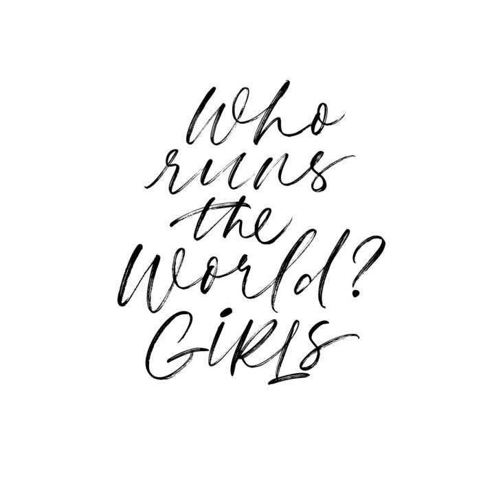 Poster Typografische inscriptie over vrouwen