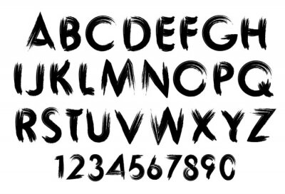 Poster Typografische letters van het alfabet op een witte achtergrond