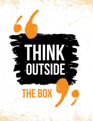 Typografische quote over out of the box denken
