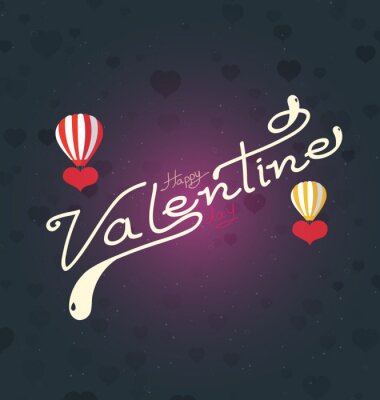 Poster Typografische romantische Valentijnsdag illustratie