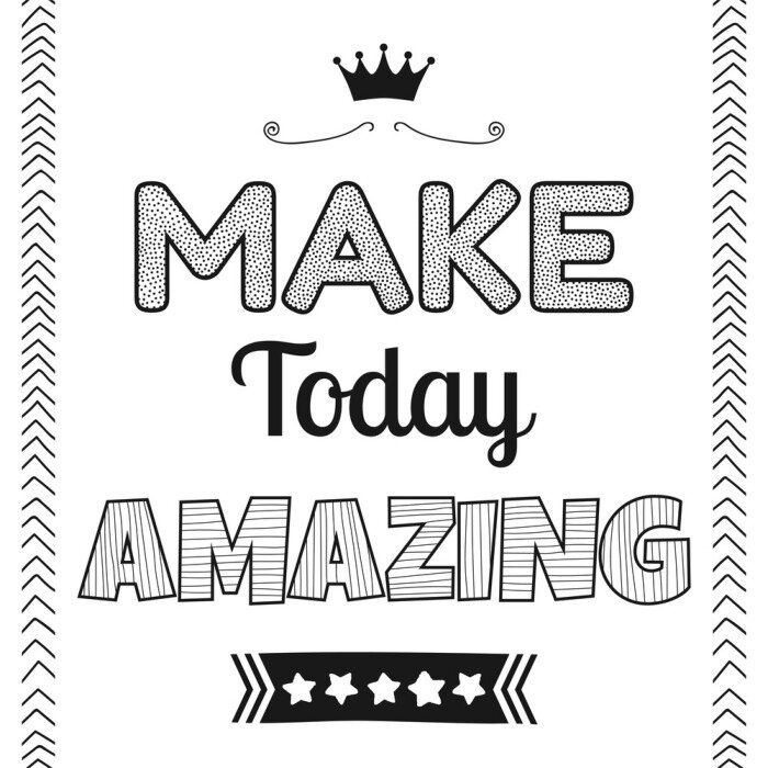 Poster Typografische slogan met afbeeldingen