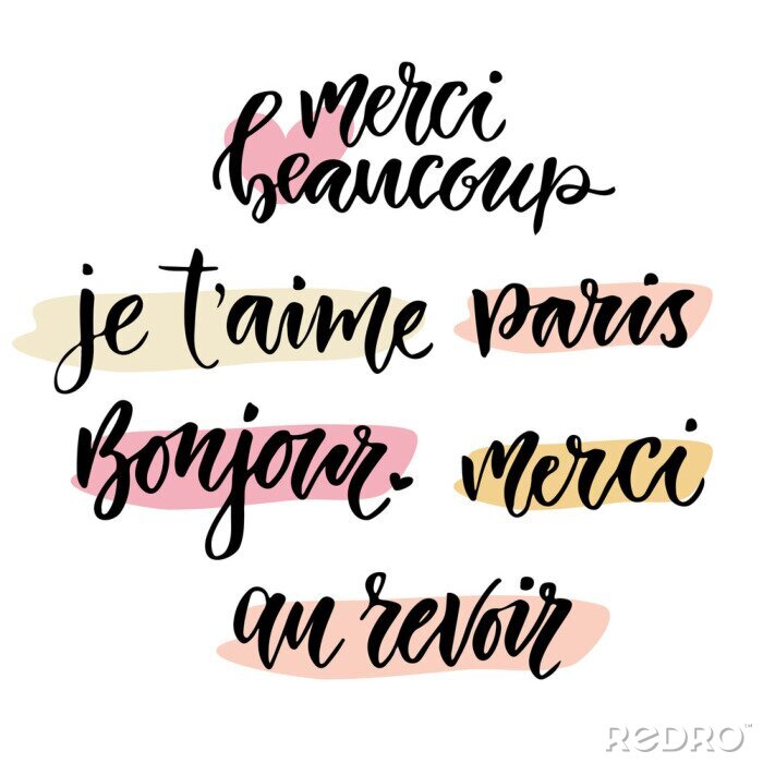 Poster Typografische woorden in het Frans