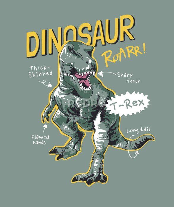Poster Tyrannosaurus als prehistorisch roofdier