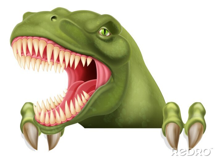 Poster Tyrannosaurus met zijn mond wijd open