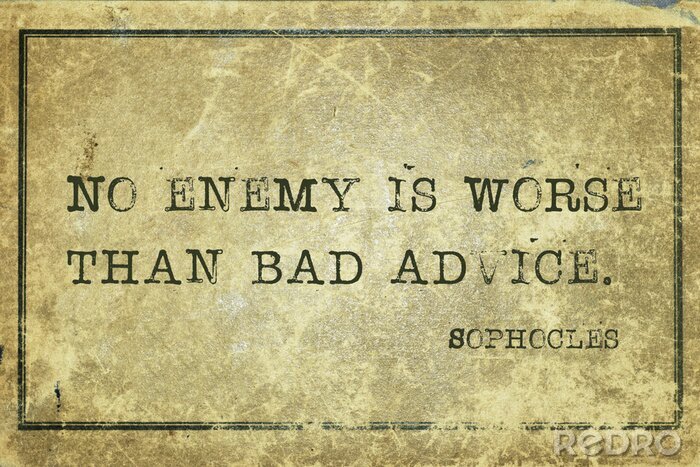 Poster Uitspraak van Sophocles over vijanden en slecht advies