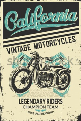 Poster Uitstekende motorfiets van Californië