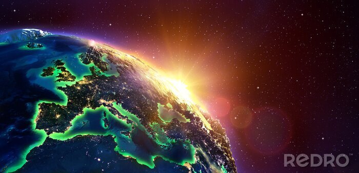 Poster Uitzicht op de aarde vanuit de ruimte