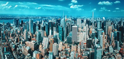Poster Uitzicht op de wolkenkrabbers van Manhattan
