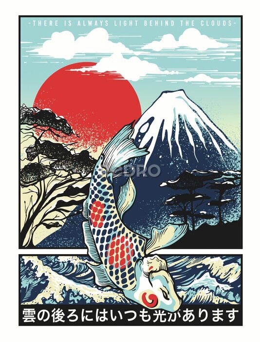 Poster Uitzicht op Fuji in Tokio