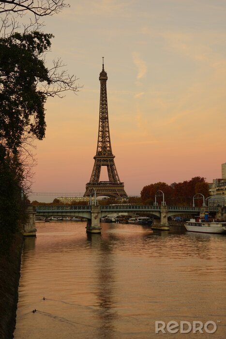 Poster Uitzicht op Parijs en de Eiffeltoren
