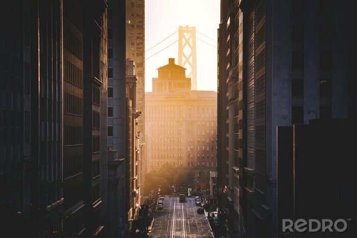Poster Uitzicht tussen de gebouwen van San Francisco