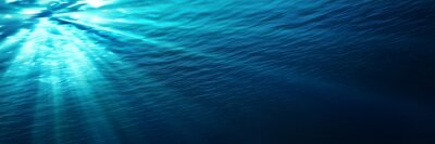 underwater - blue shining in deep of the sea