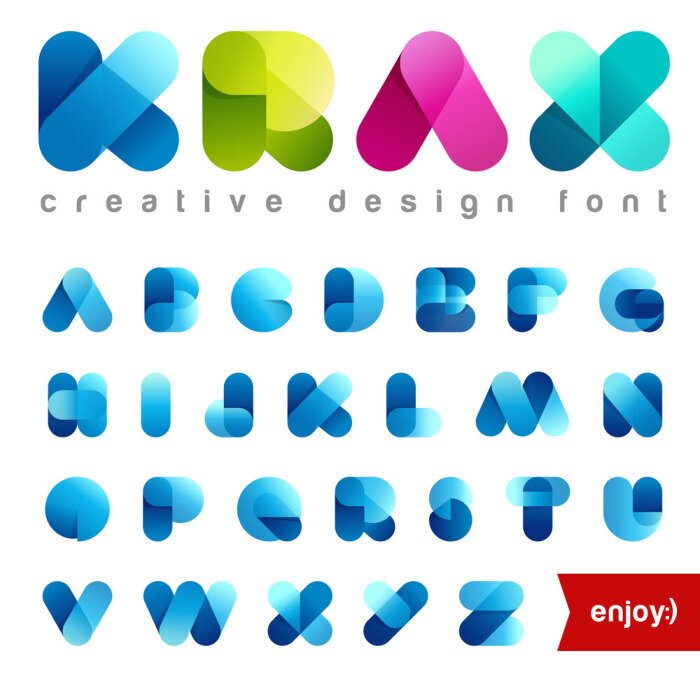 Poster Uniek alfabetlettertype