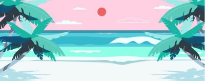 Poster Vakantie panorama van een tropische zee