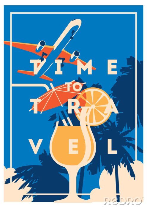 Poster Vakantievliegtuigen in de tropen