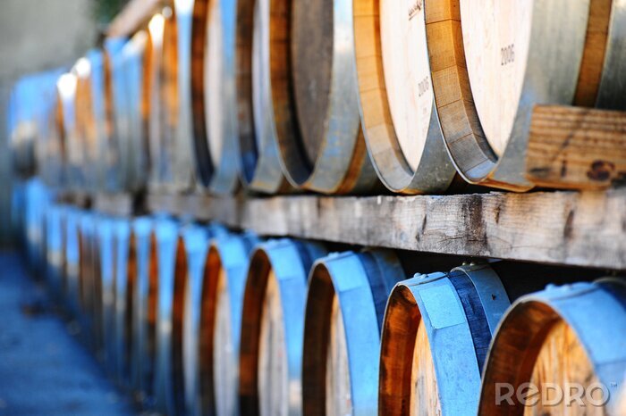 Poster Vaten blauw geverfd