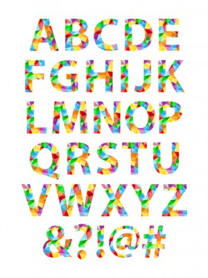 Poster Vector iconen met letters van het alfabet