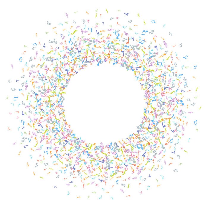 Poster Vector kleurrijk van achtergrond muzieknotaties element in vlakke stijl