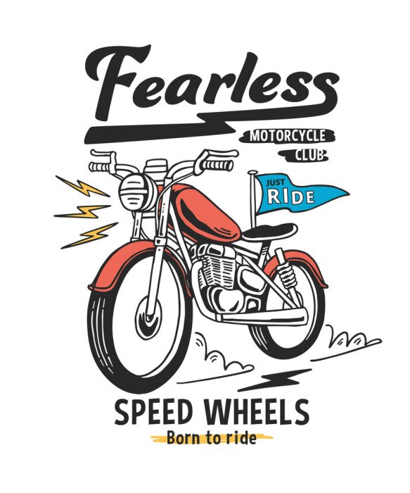 Poster Vector motorcycle theme graphics for t-shirt prints, posters and other uses.