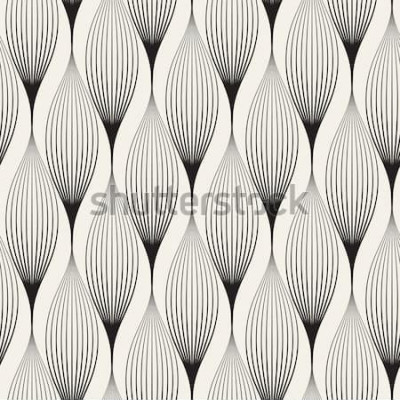 Poster Vector naadloos patroon. Abstracte stijlvolle achtergrond met gestileerde bloemblaadjes