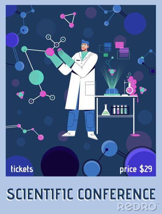 Poster Vector poster of Scientific Conference concept