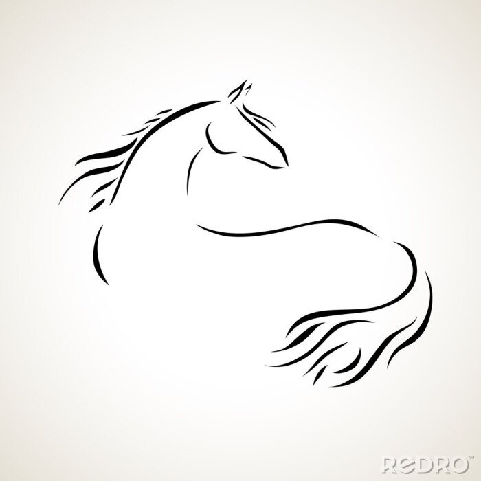 Poster vector tekening paard