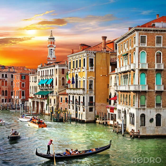 Poster Veelkleurig Venetië