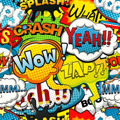 Veelkleurige comics tekstballonnen naadloze patroon illustratie