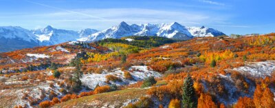 Poster Veelkleurige herfst in de bergen