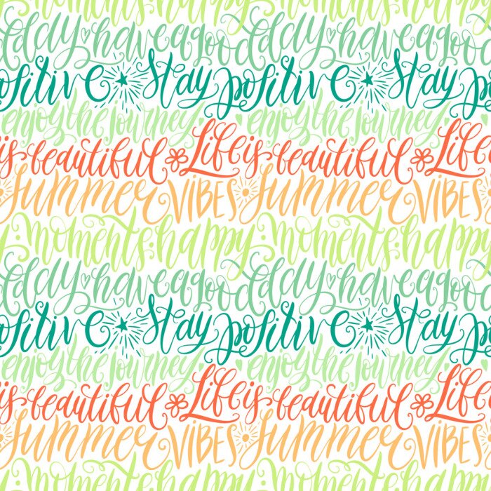 Poster Veelkleurige inscripties in de vorm van een regenboog