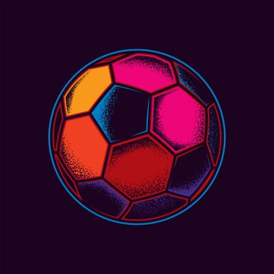 Veelkleurige voetbal op een donkere achtergrond