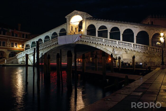 Poster Venetiaanse brug 's nachts