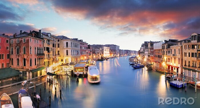 Poster Venetië 3D in de avond