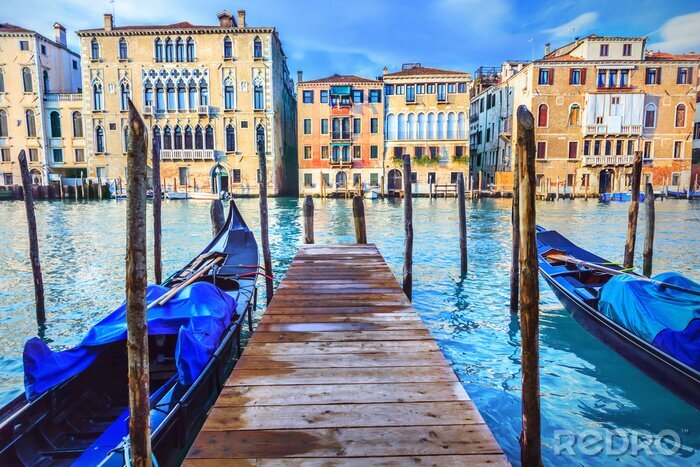Poster Venetië Italië en gondels
