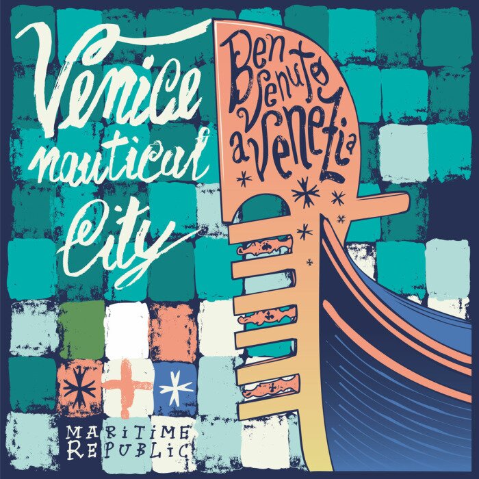 Poster Venetië nautische stad