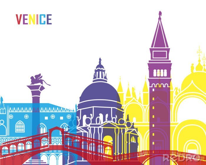 Poster Venice skyline pop