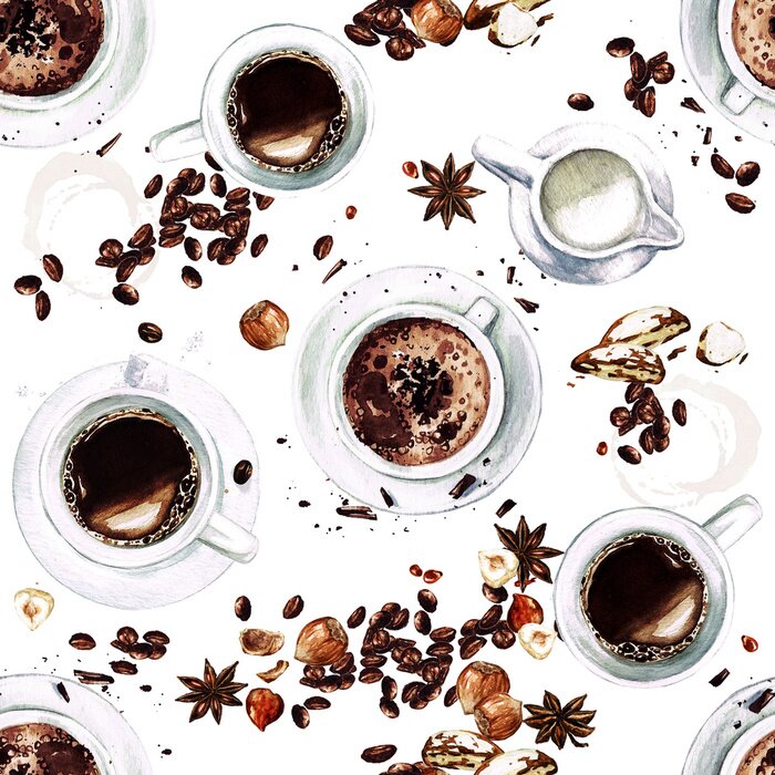 Poster Vergaderen bij een kopje koffie