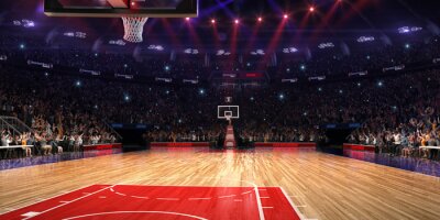 Fotobehang Verlicht basketbalveld