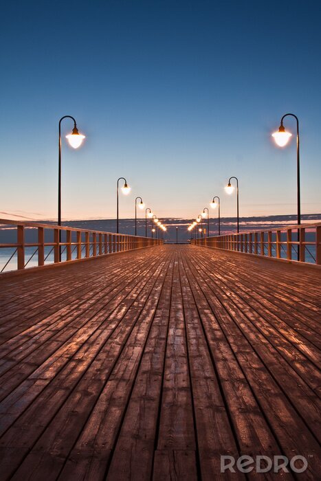 Poster Verlichte 3D pier