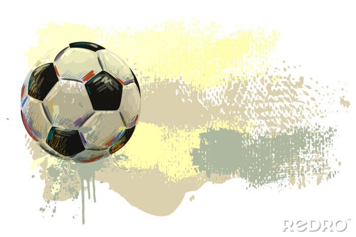 Poster Verouderde achtergrond met een voetbal