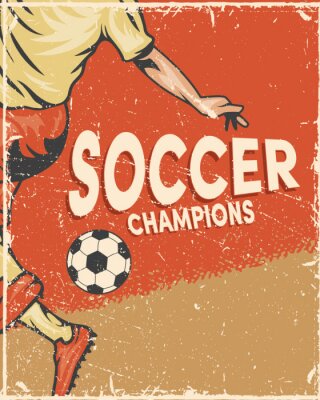 Poster Verouderde voetbalillustratie
