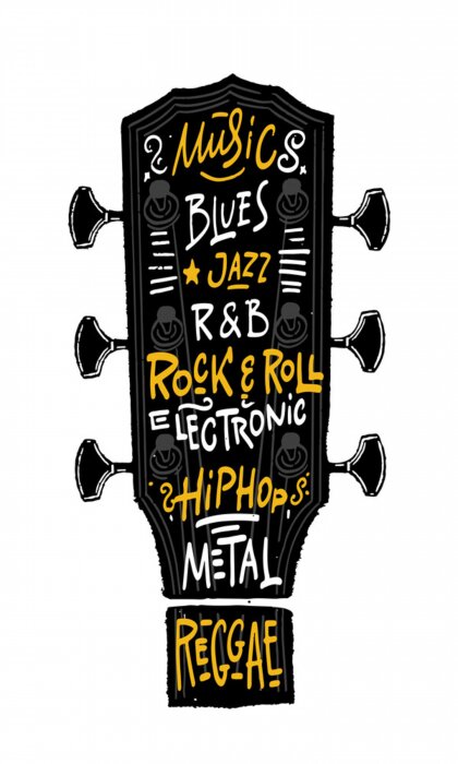 Poster Verschillende muziekgenres