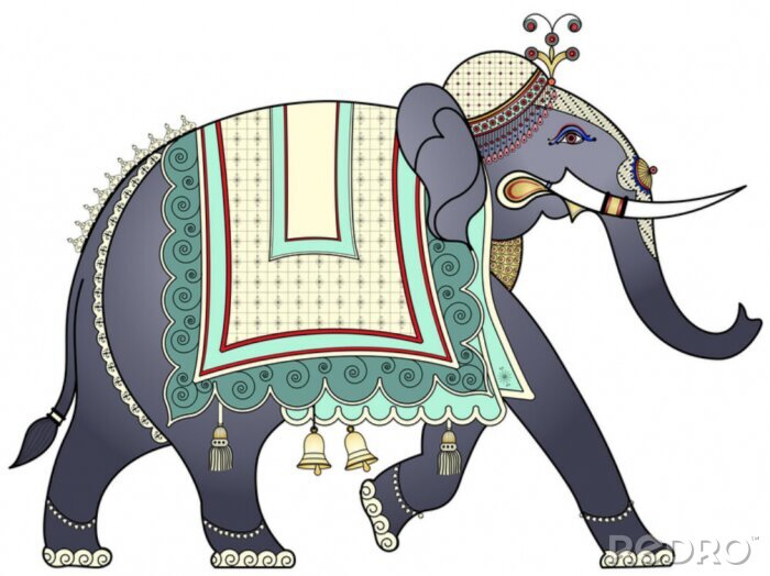Poster Versierde Indische olifant