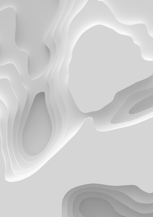 Poster Vertical A4 banner 3D Landscape Paper Cut style, Curved shapes with gradients, blank space, abstract geometric lines pattern background art illustration for cover design, book , poster, flyer