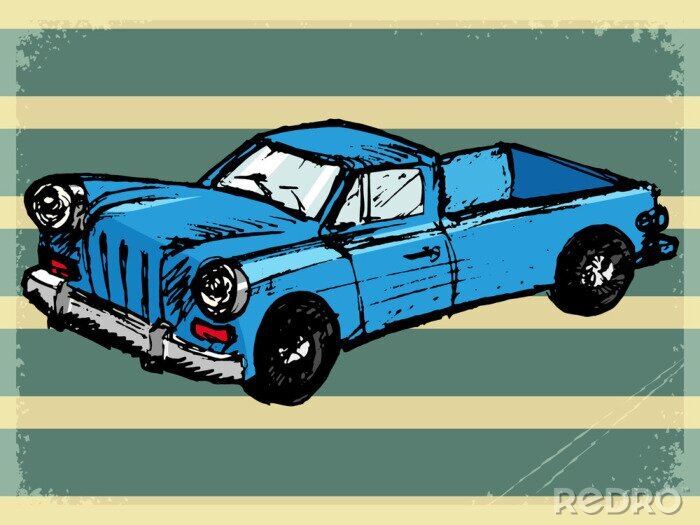 Poster vintage achtergrond met retro auto