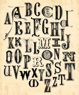 Poster Vintage Alphabet