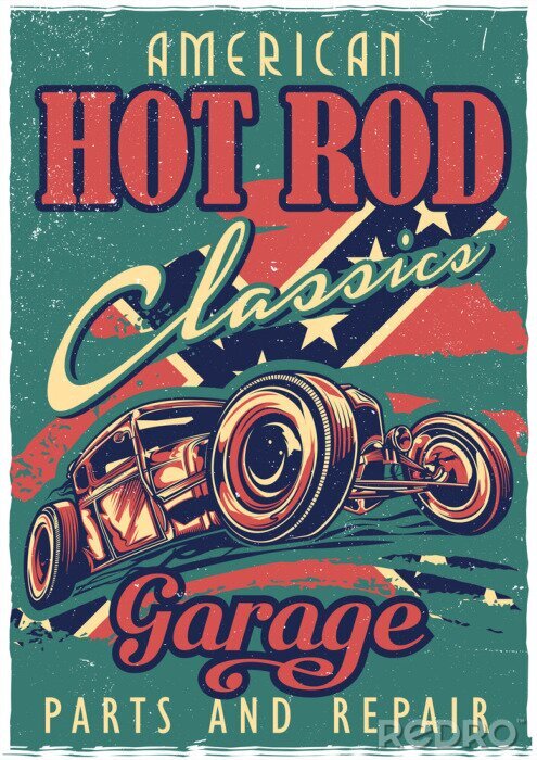 Poster Vintage auto-thema