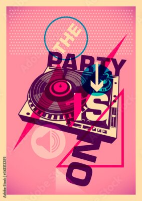 Poster Vintage disco-thema graphics
