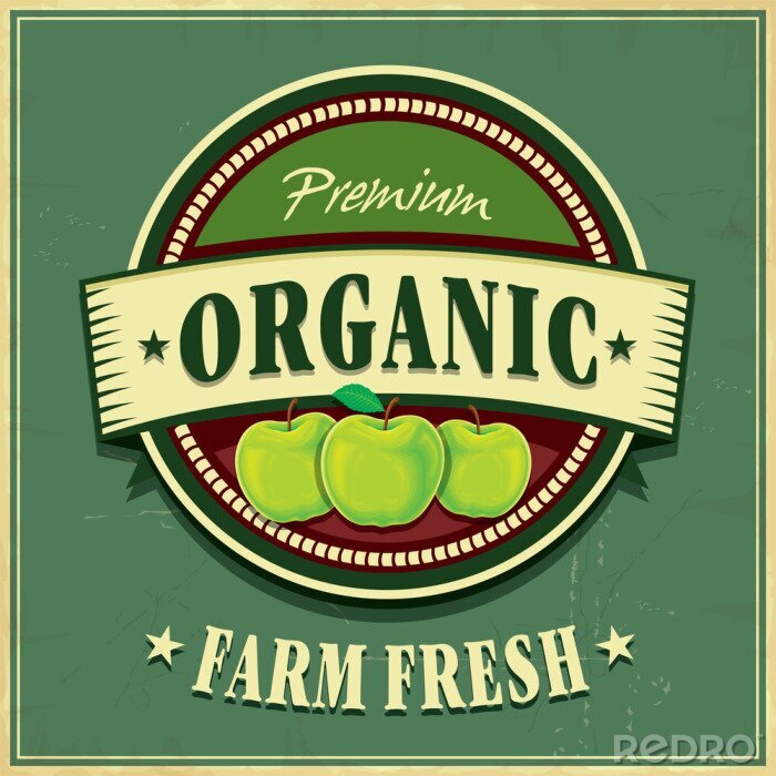 Poster Vintage farm fresh apple poster design